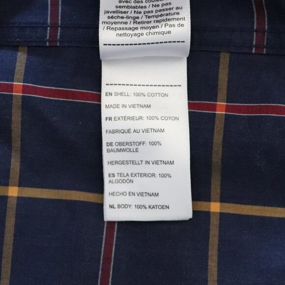 UNTUCKit Men's Navy XXL Georgio Plaid Slim Fit Cotton Button Down Collared Shirt - Picture 14 of 15